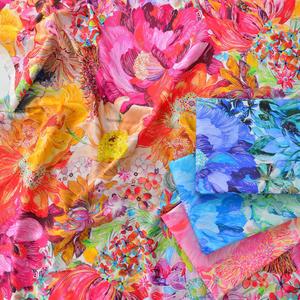 Grande fiore <span class=keywords><strong>Marina</strong></span>-mare Liberty Tana prato 100% anni '80 tessuto <span class=keywords><strong>di</strong></span> cotone pettinato per abbigliamento - Product Image 2