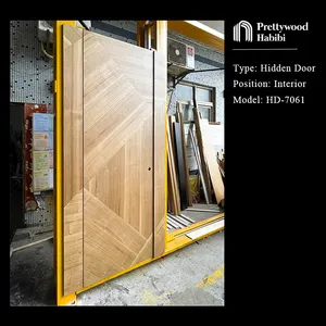Prettywood 현대 플러시 마운트 디자인 인테리어 보이지 않는 숨겨진 문 단단한 나무 Frameless 인테리어 문