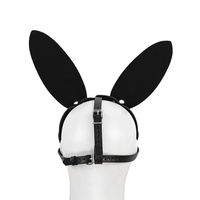 BDSM — accessoire de Cosplay en cuir Sexy, masque en forme de tête de chat, lapin, noir, accessoires pour Halloween, carnaval