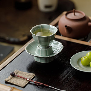 Guanlan Banana Moonlight Seeking Shadows Ceramic <b>Cup</b> <b>Set</b> With Base Porcelain Traditional Chinese Tea <b>Cups</b> For Home Use - Product Image 4