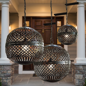 European Style Outdoor Glass Floor Metal Lantern Garden Decoration Model Candle Holder Ornaments Iron Wind Lanterns - Product Image 3