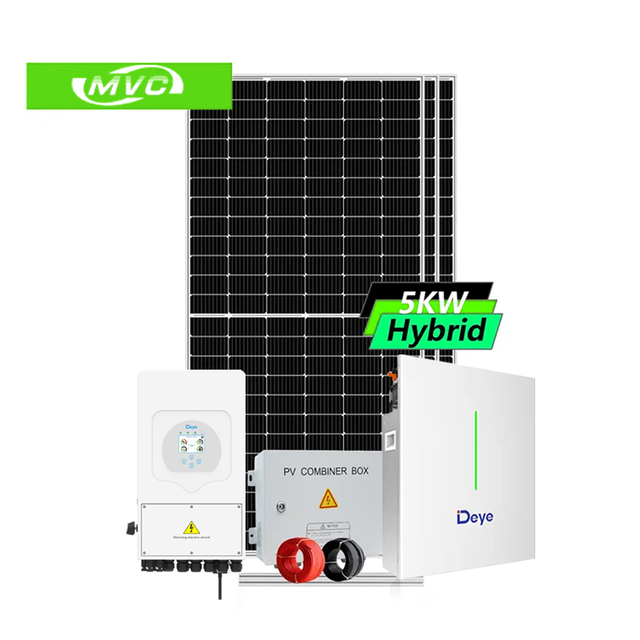 Home Use Hybrid Solar System Complete PV Kit 5KW Inverter 10KW Lithium Ion Battery  for Sale