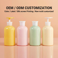 Bouteilles de gel douche en PET brillant avec logo personnalisé, bouteilles en plastique étanches et anti-fuites pour shampoing pour animaux et liquides de soin pour salon