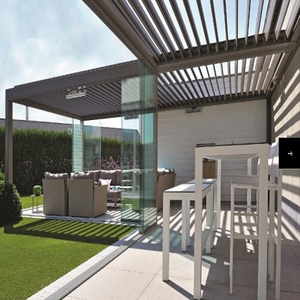 2-20% de réduction Gazebo de jardin en aluminium robuste Pavillon en métal Cantilever Arbor Outdoor Dining Motorised Pergola Roof - Product Image 5
