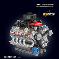 Modèle de simulation de moteur V8 LSX454 10171, jouet électronique de construction sur le thème des robots, en plastique ABS, à entraînement électrique
