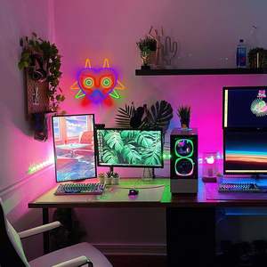 ป้ายไฟนีออน LED GGK ลายหน้ากากมาจอย่า ซีรีส์ LoZ ตัวเรือนอะคริลิคกันน้ำระดับ IP65 ของตกแต่งผนังสำหรับห้องเกมเมอร์ ของขวัญสำหรับแฟนๆ เกม Zelda - Product Image 5