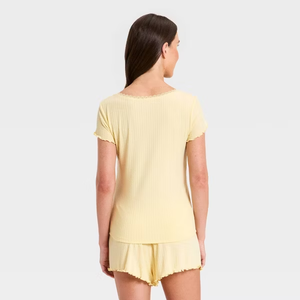 Ensemble de pyjamas en viscose de bambou pour femmes, manches courtes, vêtements de nuit, taille élastique, taille 6XL, respirant et thermique pour les saisons été et hiver - Product Image 4