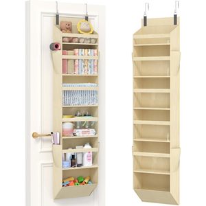 Over The Door Organizer 10 Section <b>Hanging</b> <b>Storage</b> With Clear Window Foldable For Closet Bathroom Bedroom Organization - Product Image 1