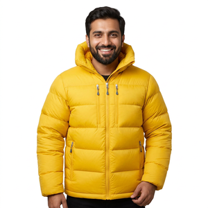 New Custom Style <b>Men</b> Canvas Puffer <b>Jackets</b> with <b>Long</b> Sleeves Breathable Stand Collar Winter Wholesale Price Available - Product Image 1