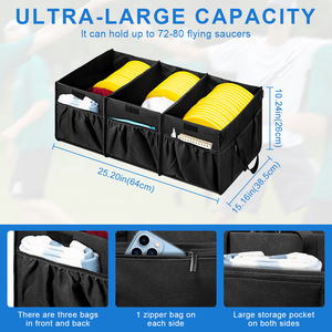 Golf Disc Storage Bag With Cover 72-80 Disc Capacity Polyester Softback Unisex Minimalist Style Interior Pockets - Product Image 5