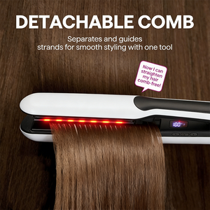 <span class=keywords><strong>Plancha</strong></span> de Pelo de Cerámica con Infrarrojos y Vapor, <span class=keywords><strong>Plancha</strong></span> de Peinado Multiusos con Terapia de Luz Roja para un Estilo Rápido y Duradero - Product Image 5