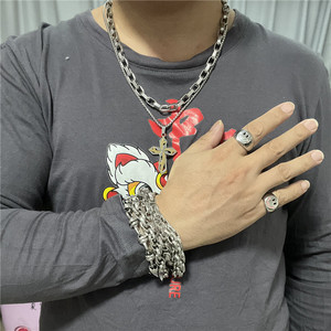 <b>Cross</b> Pendant Necklace Stainless Steel Unisex Geometric Hollow Design 12097 - Product Image 3