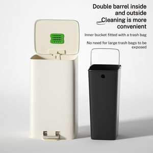 Poubelle moderne <span class=keywords><strong>de</strong></span> <span class=keywords><strong>luxe</strong></span> en acier inoxydable Leasylife 15L avec ouverture par pédale pour la maison, la cuisine, le bureau, l'hôtel - Product Image 4