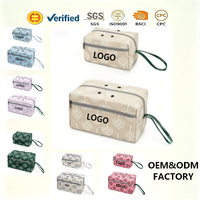 Sac de maquillage durable de grande capacité, écologique, portable, avec fermeture éclair, sac de rangement pour fil à crocheter, élégant, en polyester, résistant à l'eau
