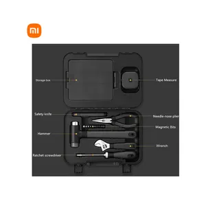 กล่องเครื่องมือ sz Suppliers-Xiaomi ชุดเครื่องมือ DIY 16ชิ้น,เครื่องมือในครัวเรือนพร้อมประแจไขควงเทปค้อนคีมเครื่องมือมีด