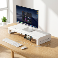 Support d'écran en acier laminé à froid non déformable 550 mm, rehausseur en métal blanc durable