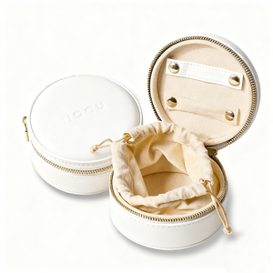 Custom Logo PU Leather Travel Jewelry Case Portable <b>Velvet</b> <b>Jewellery</b> <b>Box</b> Organizer with Zipper for Necklace Earrings Rings - Product Image 6