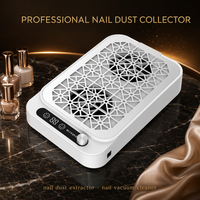 Collecteur de poussière d'ongles professionnel avec 2 ventilateurs à turbine sans balais, aspiration puissante, déflecteur magnétique pour techniciens en manucure