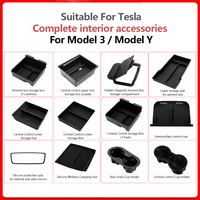 Boîte de rangement pour console, porte-gobelet antidérapant, imperméable et inodore en TPE (élastomère thermoplastique) pour Tesla Model Y/3 2021-2024