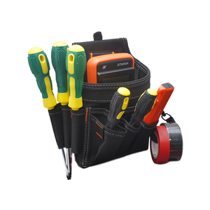 Free Sample Waterproof Electrical <b>Tool</b> Organizer Pouch Tooled Leather Bag Custom Leather <b>Carpenter</b> <b>Tool</b> <b>Belt</b> Multi-Pockets - Product Image 1