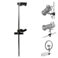Pince de serrage à mâchoires réglables Prime Focus 567 mm avec goujon de 5/8 po et embout en acier à verrouillage facile pour éclairage vidéo LED