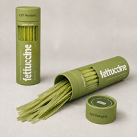 Tube en papier kraft de qualité alimentaire avec fenêtre en PET, logo personnalisé, écologique, recyclable, cylindre pour l'emballage de pâtes, spaghetti, nouilles