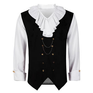 Camisa medieval para hombre, camisa gótica Steampunk victoriana renacentista de vampiro, disfraz de fantasma de vampiro - Product Image 6
