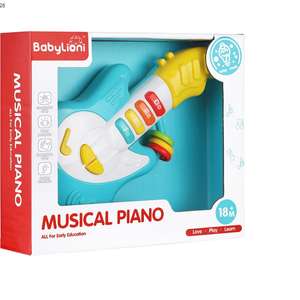 Enfant en bas âge éducation préscolaire Instrument de musique jouet dessin animé <span class=keywords><strong>basse</strong></span> touches sonores orgue jouet guitare électrique pour les enfants - Product Image 5