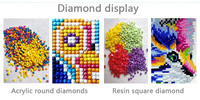 Lukisan Berlian Hewan Grosir, Kit Keluarga Gajah 5D Full Drill Resin DIY Diamond Painting