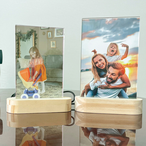 Stil Holz Acryl Holz Basis Foto rahmen Led Licht Bild Display Foto Stand halter <span class=keywords><strong>Instax</strong></span> Mini Frame - Product Image 5