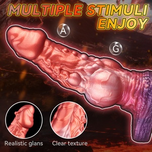 YC-2196 S/M/L Funda para Pene con Anillo de Silicona y Nudo Grande, Extensor de Pene, Juguete Sexual para Adultos, Retrasa la Eyaculación - Product Image 1