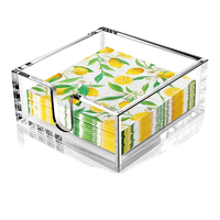 Transparenter Acryl Wasserdichter Moderner Serviettenhalter Tisch-Desktop-Papiertuchspender für Zuhause Küche Restaurant U-förmige Öffnung