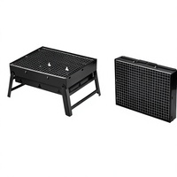 Barbecue portable pliable en acier pour jardin, camping, grand et petit format, résistant au feu, au charbon de bois, mini barbecue pour l'extérieur