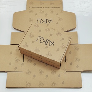 Boîte d'expédition en papier kraft brun Boîte d'expédition d'emballage en carton ondulé imprimé de logo personnalisé pour vêtements, chaussures, livres et produits électroniques - Product Image 2