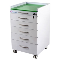 Armoire mobile à 5 tiroirs Anteeth avec plateau en verre trempé, mobilier de salon, mobilier de clinique, mobilier de laboratoire, armoire dentaire