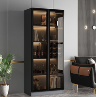 Meuble à vin et buffet de luxe Ougoo, style moderne et minimaliste, vitrine de salon avec portes vitrées, fabriqué en Chine, emballage postal