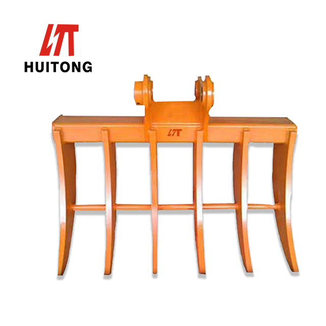 8T Mini Excavator Brush Rake Mechanical Root Rake Bucket 8 Teeth