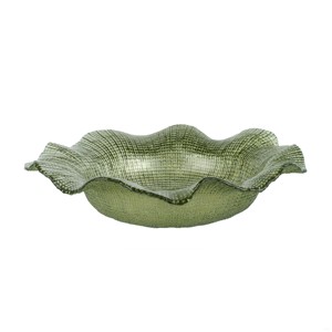 Ciotola in <span class=keywords><strong>Vetro</strong></span> <span class=keywords><strong>IVV</strong></span> con Bordo Ondulato e Glitter Dorati, Vaso Decorativo Artistico Ideale per l'arredamento della casa, <span class=keywords><strong>centrotavola</strong></span> - Product Image 5