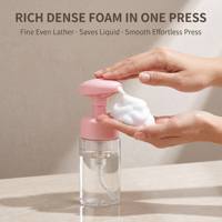 Bouteille en plastique transparente rose personnalisée de 80 ml, 100 ml, 150 ml, avec pompe à mousse, pour lavage des mains, bouteilles en PET - MOQ 10000 pièces