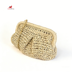 Wholesale Female Vacation Beach Solid Color <b>Paper</b> Straw Crossbody Outdoor Handmade Woven Shoulder Bags RTS Bulk Mixed Order - Product Image 1