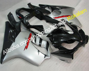 Carénage de moto en argent, noir, Kit de carrosserie de pièces détachées, pour Honda CBR600 <span class=keywords><strong>F4i</strong></span> <span class=keywords><strong>2001</strong></span> 2002 2003 <span class=keywords><strong>CBR</strong></span> <span class=keywords><strong>600</strong></span> 600F4i CBF4i 01 02 03 - Product Image 1