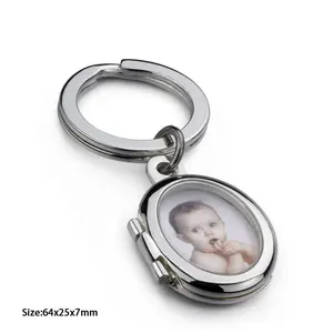 Hot Sales Lovely Silver Plated Key Holder Metal Cute Pic Frame Key Ring For Bag Charm And Promotional Gift