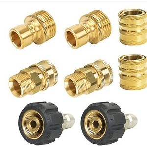 High <b>Pressure</b> <b>Washer</b> Quick Connect Kit M22 3/8 Threaded Stainless Steel For Water <b>Hose</b> And Gun Accessories - Product Image 1