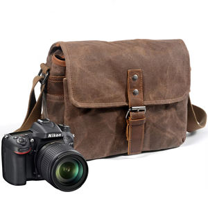 กระเป๋าสะพายข้างแบบเรโทร ผ้าแคนวาส สำหรับกล้องไมโคร ซิงเกิล พร้อมคุณสมบัติกันน้ำ สำหรับกล้อง <span class=keywords><strong>Nikon</strong></span> Canon Sony สไตล์เรโทร - Product Image 1