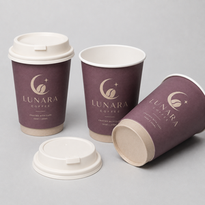Vasos de Papel Desechables Personalizados con Logotipo, Tapas Impresas, Doble Pared, Ecológicos, Compostables para Bebidas Calientes, Sopa de Fideos, Sándwiches - Product Image 2