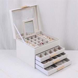 Caja de Almacenamiento de Joyería Rectangular de Cartón para Viaje, con Cierre a Presión, para Aretes, Collares y Colgantes, con Logotipo Personalizado al por Mayor - Product Image 1