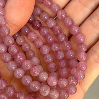 Bracelet en quartz rose de Madagascar de 6 mm, rond, de couleur violette, bracelet extensible en cristal, bracelet de guérison de yoga fait à la main