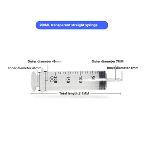 Grande <span class=keywords><strong>seringue</strong></span> 200ml Grande <span class=keywords><strong>seringue</strong></span> Grande avec adaptateur de tube et de couvercle <span class=keywords><strong>Seringue</strong></span> individuelle en plastique scellé 200cc pour la distribution de liquide - Product Image 5
