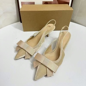 Da <span class=keywords><strong>donna</strong></span> con fiocco effetto velluto decorato tacchi alti Sexy tipo sandalo da esterno per l'estate - Product Image 3