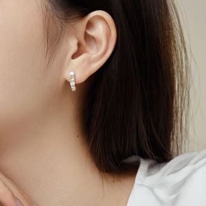 Dlyam Dainty Collection 925 Sterling <b>Silver</b> Rhodium Plated Yellow Clear Topaz Diamond Gemstone 5A Cubic Zirconia <b>Hoop</b> Earrings - Product Image 2